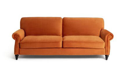 An Image of Habitat Joel 3 Seater Fabric Sofa Bed - Orange
