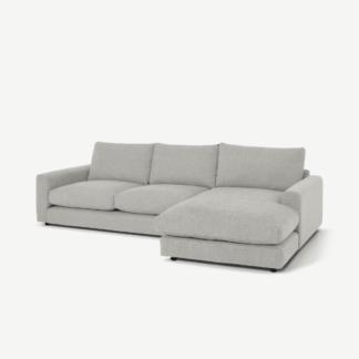 An Image of Arni Right Hand Facing Chaise End Corner Sofa, Grey Textured Weave