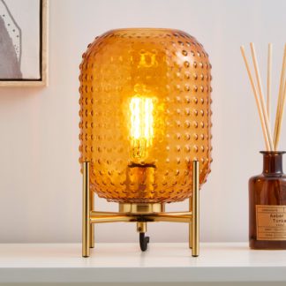 An Image of Amber Retro Table Lamp Amber
