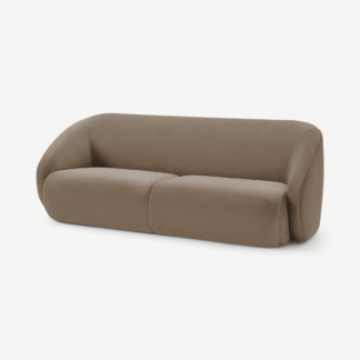 An Image of Blanca 3 Seater Sofa, Mink Velvet