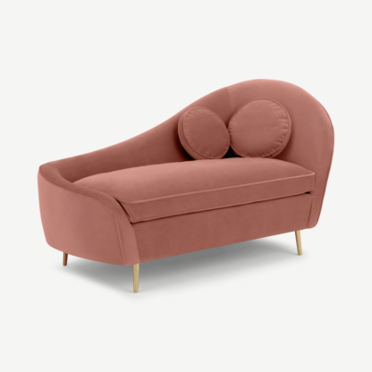 An Image of Kooper Left Hand Facing Chaise Longue, Blush Pink Velvet