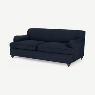 An Image of Orson 3 Seater Sofa Bed, Dark Blue Weave