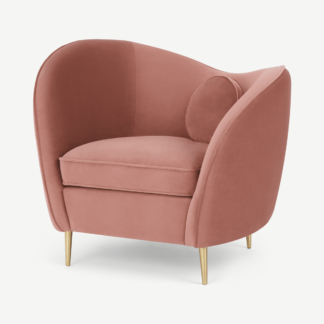 An Image of Kooper Accent Armchair, Blossom Pink Velvet