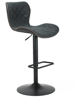 An Image of Fern Wood Veneer Barstool - Charcoal