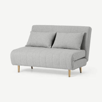 An Image of Bessie Small Sofa Bed, Luna Grey Weave