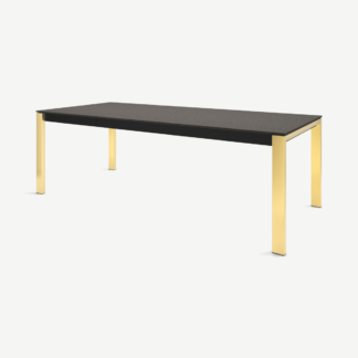 An Image of Corinna 10 Seat Dining Table, Concrete & Brass