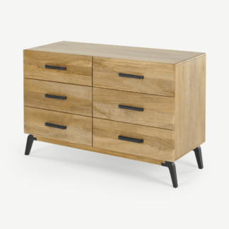 An Image of Lucien Wide Chest of Drawers, Light Mango Wood