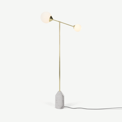 An Image of Faye Floor Lamp, Brass and Marble
