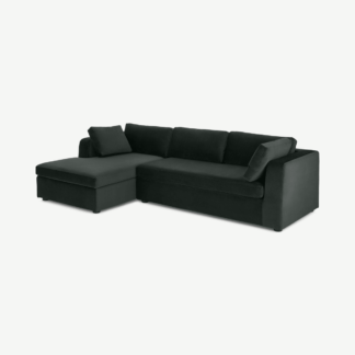 An Image of Mogen Left Hand Facing Chaise End Sofa Bed with Storage, Dark Anthracite Velvet