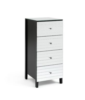 An Image of Habitat Hepburn 4 Drawer Tallboy - Black