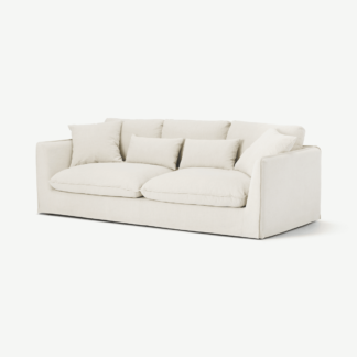 An Image of Kasiani 4 Seater Sofa, Off White Cotton & Linen Mix