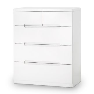 An Image of Manhattan Gloss White 3 + 2 Drawer Chest