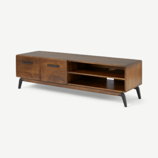 An Image of Lucien Wide Media Unit, Dark Mango Wood