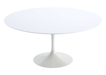 An Image of Knoll Saarinen Tulip Round Dining Table White Laminate Large