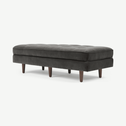 An Image of Scott Ottoman Bench, Concrete Cotton Velvet