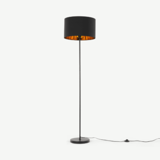 An Image of Jacy Floor Lamp, Black & Copper