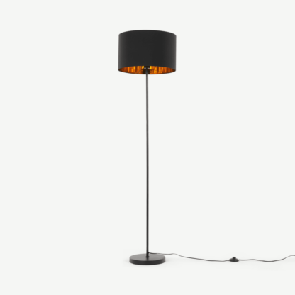 An Image of Jacy Floor Lamp, Black & Copper