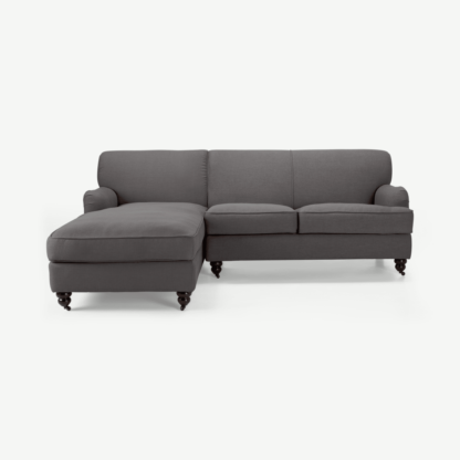 An Image of Orson Left Hand Facing Chaise End Corner Sofa, Graphite Grey