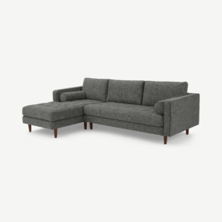 An Image of Scott 4 Seater Left Hand Facing Chaise End Corner Sofa, Iron Weave