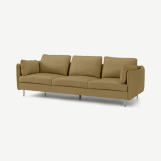An Image of Vento 3 Seater Sofa, Pale Tan Leather