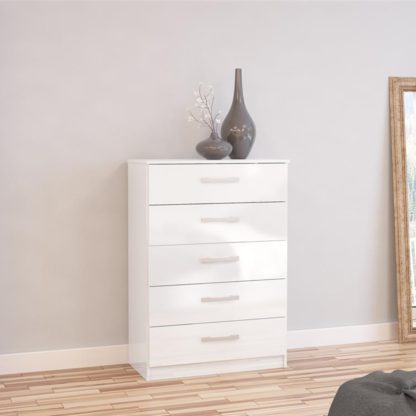 An Image of Lynx 5 Drawer Chest White