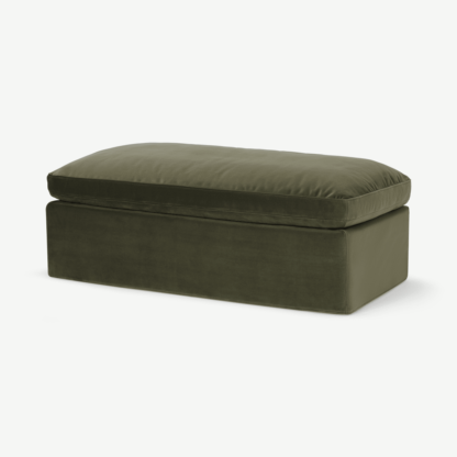 An Image of Samona Ottoman Sofa Bed, Pistachio Green Velvet