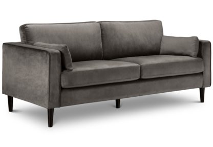 An Image of Hayward Grey Velvet 3 Seater Fabric Sofa