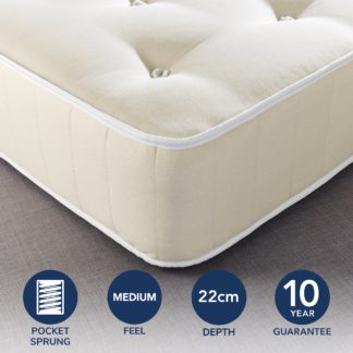 An Image of Fogarty Dreamy Comfort Eco Cotton 1000 Pocket Sprung Mattress Yellow