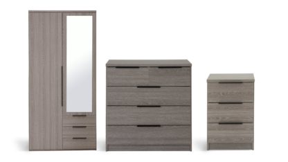 An Image of Argos Home Hallingford 3 Piece Wardrobe Set -Grey Oak Effect