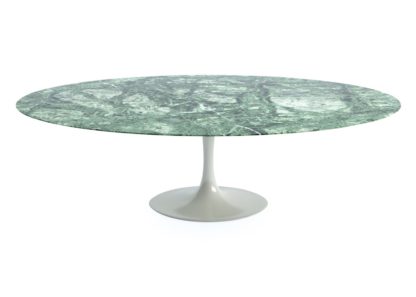 75176121174efaa483b97c830856842c1e5a866f631ed31ae929c24b65cc5a21.jpg An Image of Knoll Saarinen Tulip Oval Dining Table Arabescato Coated Marble