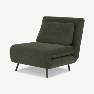 An Image of Kahlo Single Seat Sofa Bed, Sage Corduroy Velvet