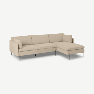 An Image of Zarina Right Hand Facing Chaise End Sofa, Stone Corduroy Velvet