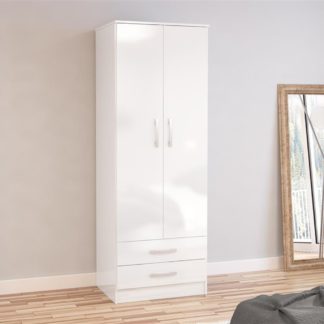 An Image of Lynx 2 Door Combination Wardrobe White
