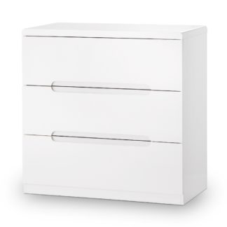 An Image of Manhattan Gloss White 3 Drawer Chest