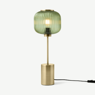An Image of Briz Table Lamp, Antique Brass & Green