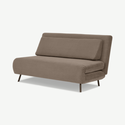 An Image of Kahlo Large Sofa Bed, Taupe Corduroy Velvet