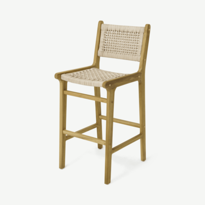 An Image of Modica Bar Stool, Rattan & Natural