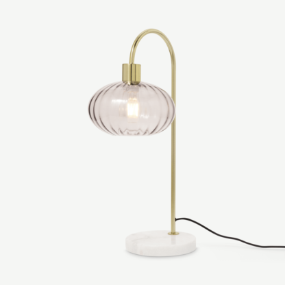 An Image of Tilbury Table Light, Blush, Grey & Antique Brass