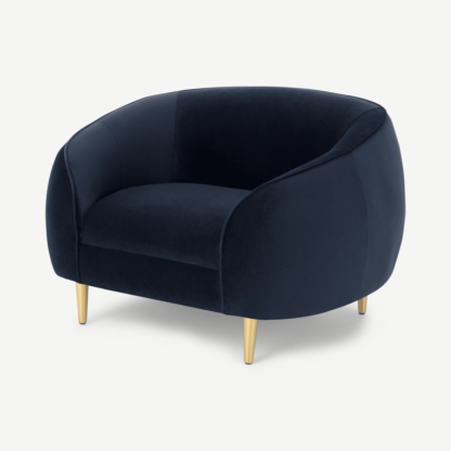 An Image of Trudy Armchair, Monarch Blue Velvet