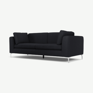 An Image of Monterosso 3 Seater Sofa, Elite Slate with Chrome Leg