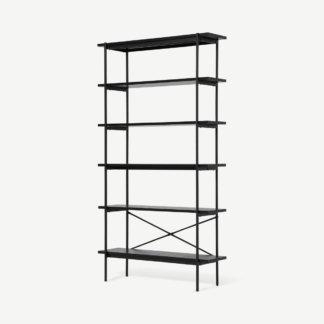 An Image of Angus Shelving Unit, Black Ash Effect