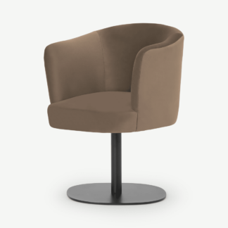 An Image of Revy Office Chair, Soft Mink Velvet & Black