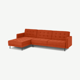 An Image of Rosslyn Left Hand Facing Chaise End Click Clack Sofa Bed, Sadona Orange
