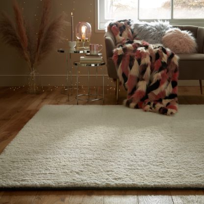 An Image of Lamb Faux Fur Rug Brown