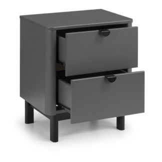 An Image of Chloe Grey Wooden 2 Drawer Bedside Table