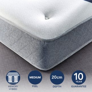 An Image of Fogarty Just Right Memory Foam Top Open Coil Mattress White