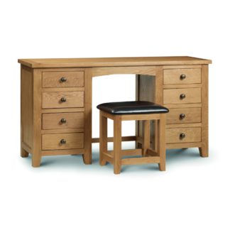 An Image of Marlborough Oak Twin Pedestal Dressing Table