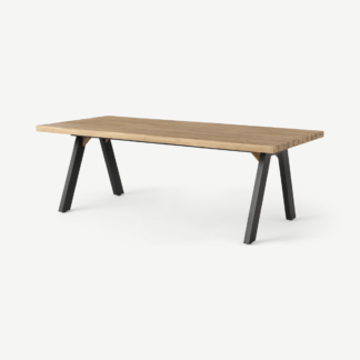 An Image of Bosco Garden Dining Table, Black & Acacia Wood