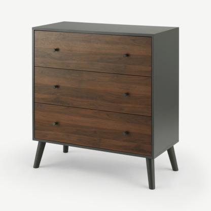 An Image of Larsen Chest Of Drawers, Walnut Effect & Grey