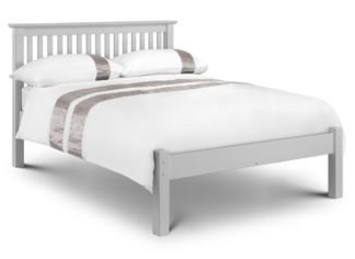 An Image of Barcelona Low Foot End Grey Finish Solid Pine Wooden Bed Frame - 4ft6 Double